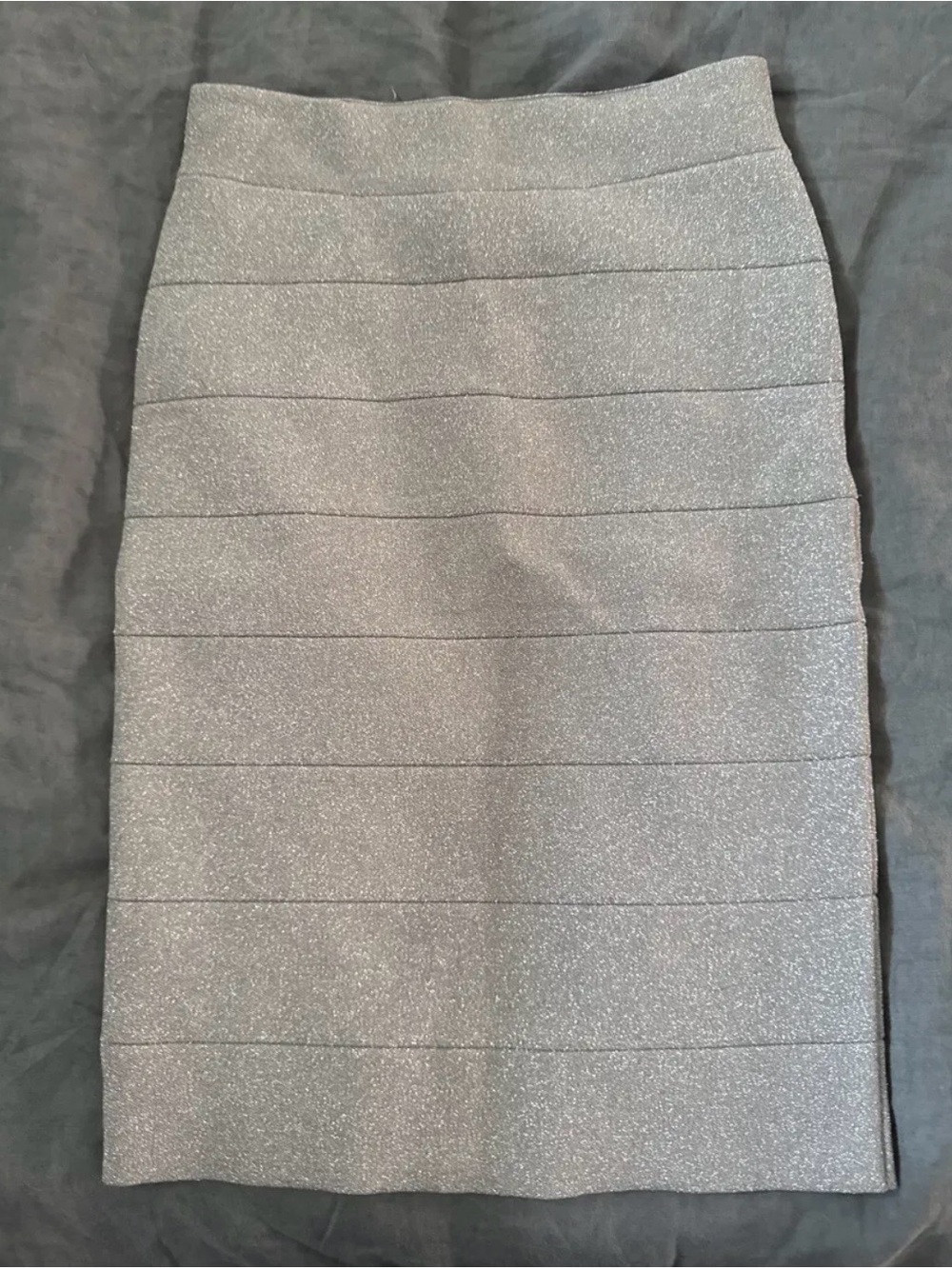 BCBG MaxAzria Scarlett Rose Mist Metallic Bandage Skirt, Size Small